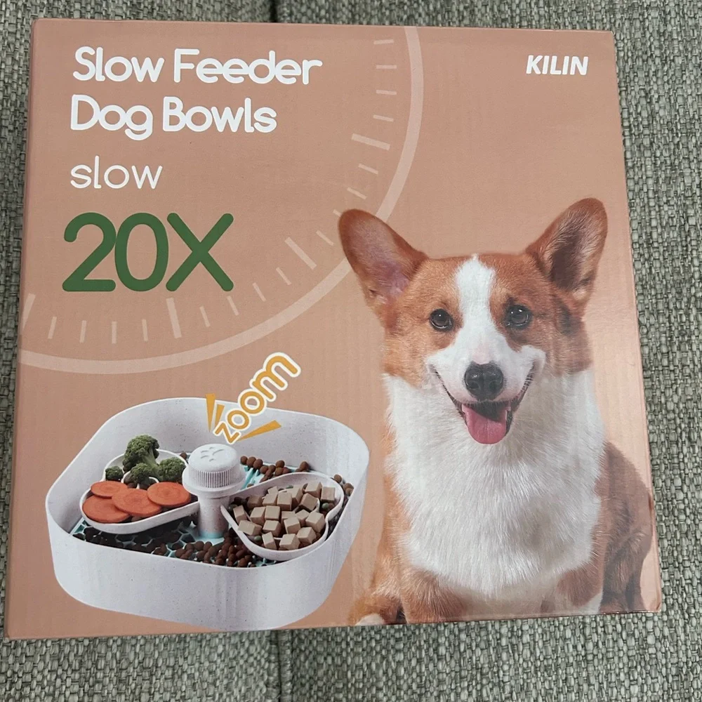 Slow Feeder Dog Bowl - White